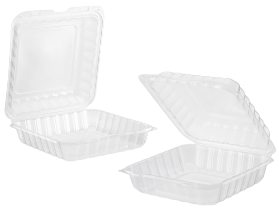 Microwaveable Clear Hinged Containers (PP)